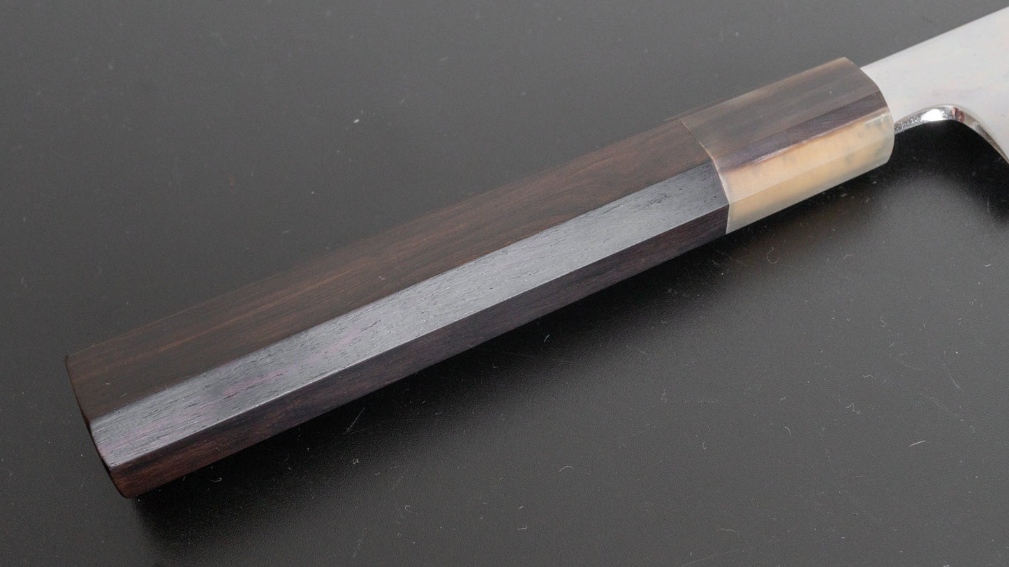 Hitohira Kikuchiyo Manzo White #3 Honyaki Yanagiba 300mm Ebony Handle (Mirror Polished/ Saya) - HITOHIRA
