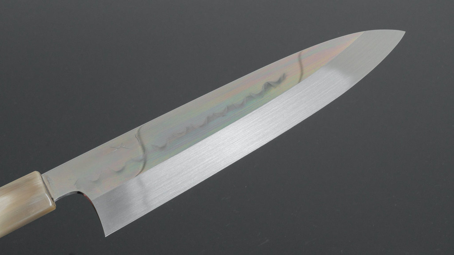 Hitohira Togashi Kyuzo White #1 Mizu Honyaki Gyuto 240mm Kurokaki Persimmon Handle (#038/ Saya) - HITOHIRA