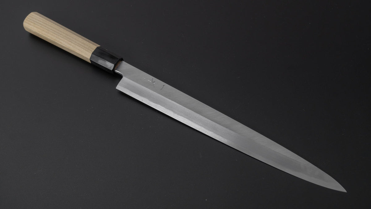 Hitohira Kikuchiyo Manzo Blue #2 Yanagiba 300mm Ho Wood Handle (Thinner/ Saya) - HITOHIRA