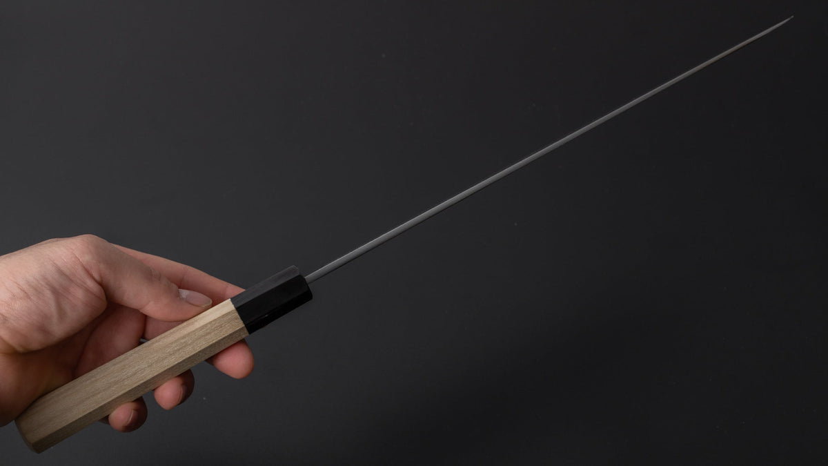 Hitohira Kikuchiyo Manzo Blue #2 Yanagiba 300mm Ho Wood Handle (Thinner/ Saya) - HITOHIRA