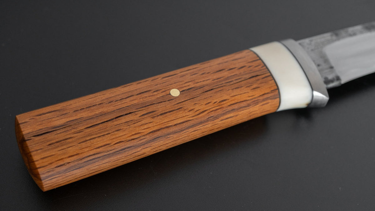 Kanatoko Work Knife Fixed Blade 80mm Red Oak Handle (#002) - HITOHIRA