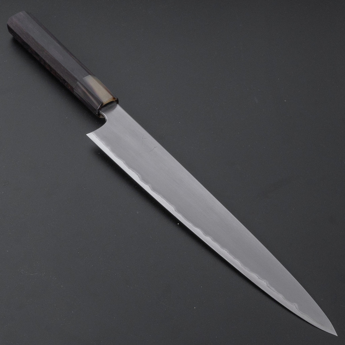 Hitohira Togashi White #1 Stainless Clad Kasumi Sujihiki 270mm Ebony Handle - HITOHIRA