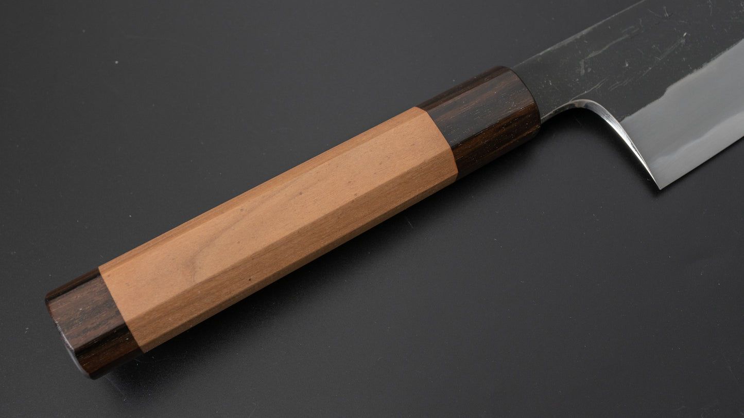 Hitohira Togashi Blue #2 Kurouchi Kiritsuke Gyuto 240mm Cherry Wood Handle (Ebony End) - HITOHIRA