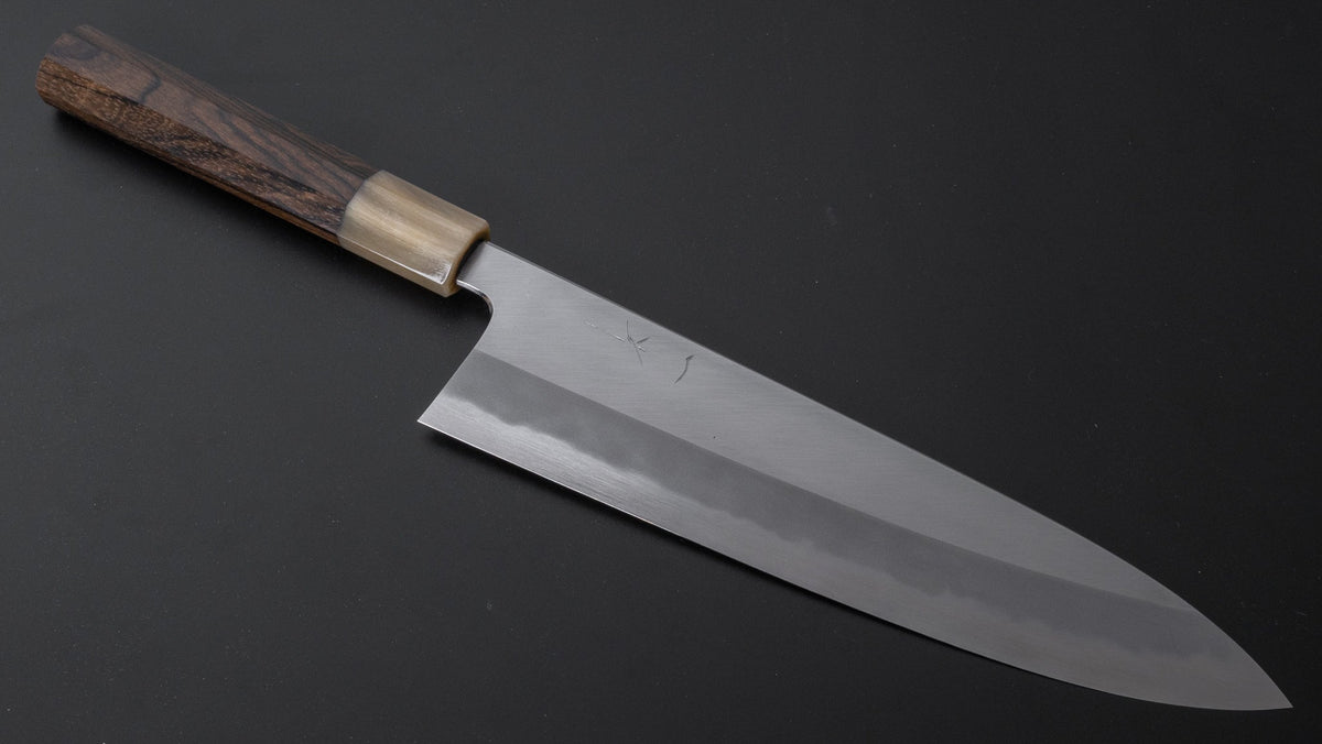 Hitohira Tanaka Kyuzo Blue #1 Migaki Gyuto 240mm Ziricote Handle (Extra Height) - HITOHIRA
