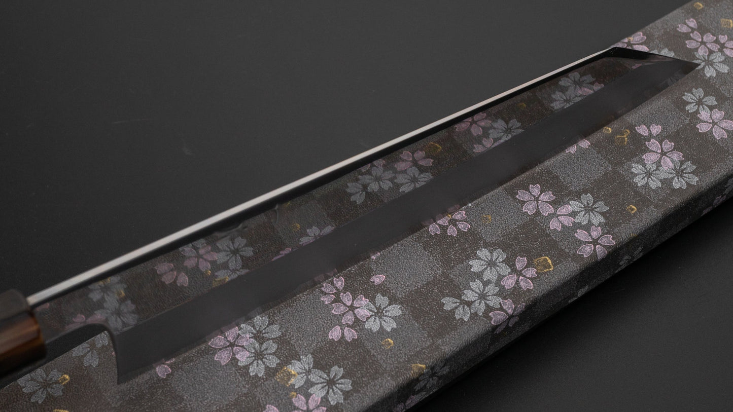 Hitohira Togashi White #1 Stainless Clad Kiritsuke Gyuto 240mm Taihei Makassar Ebony Handle (Mirror Polished/ Saya) | HITOHIRA