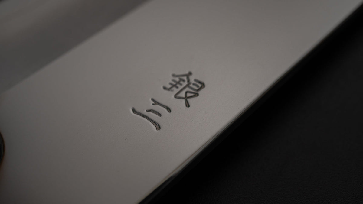 Hitohira Kikuchiyo Kyuzo Silver #3 Migaki Gyuto 240mm Ebony Handle (Mirror Polished/ Saya) | HITOHIRA
