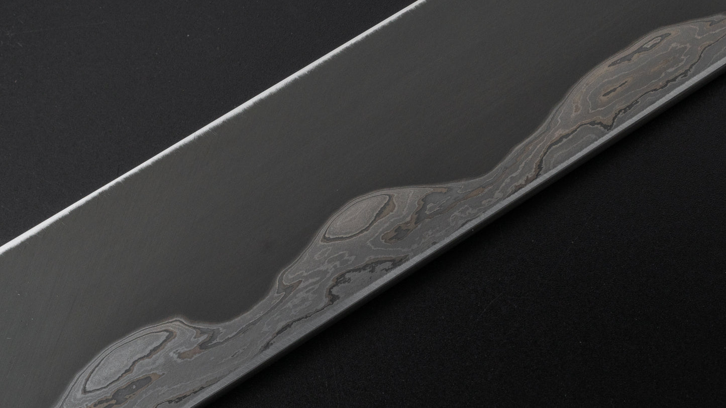 Tetsujin Custom Blue #2 Damascus Yanagiba 300mm Taihei Ebony Handle (Double Horn with Tsuge Spacer) - HITOHIRA