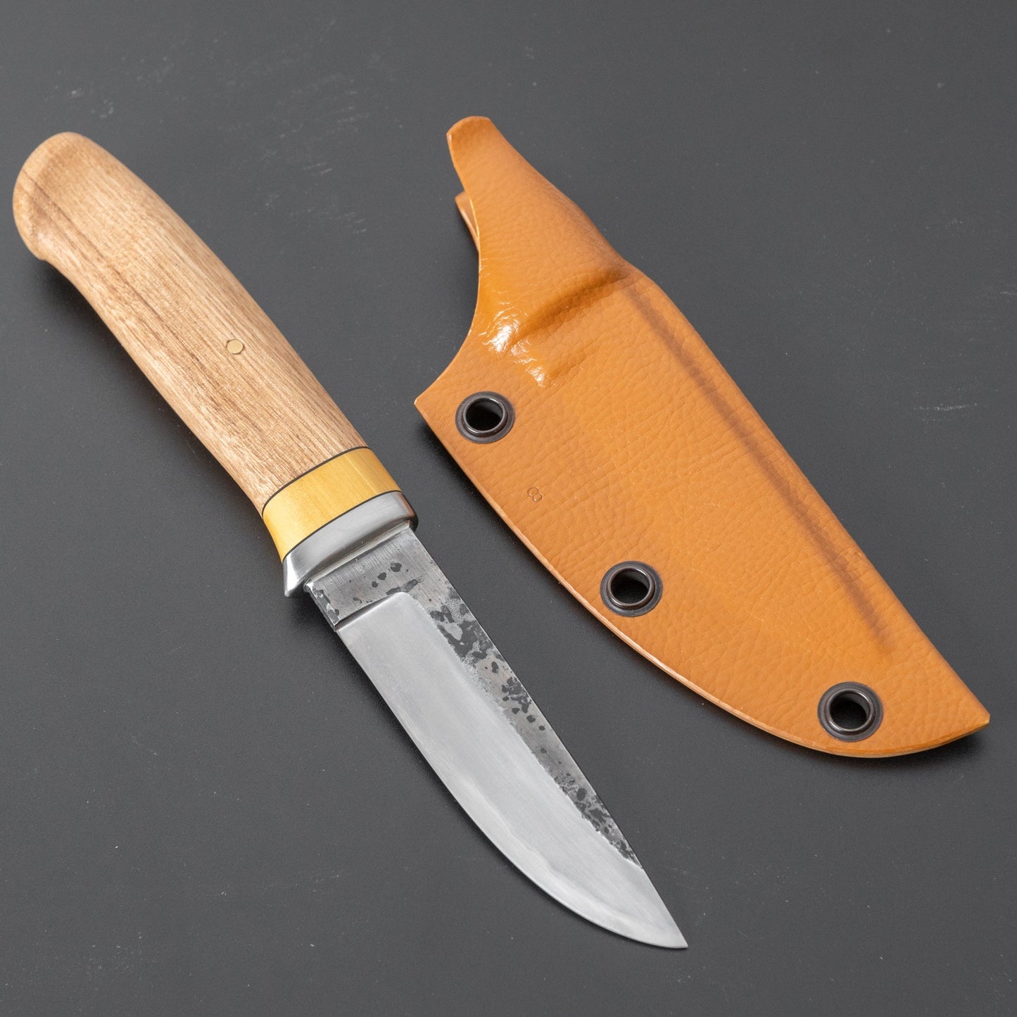 Kanatoko Work Knife Fixed Blade 80mm Amarello Handle (Custom/ #008) - HITOHIRA