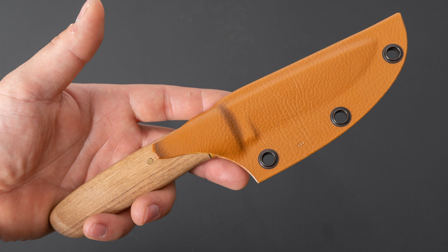 Kanatoko Work Knife Fixed Blade 80mm Amarello Handle (Custom/ #008) - HITOHIRA