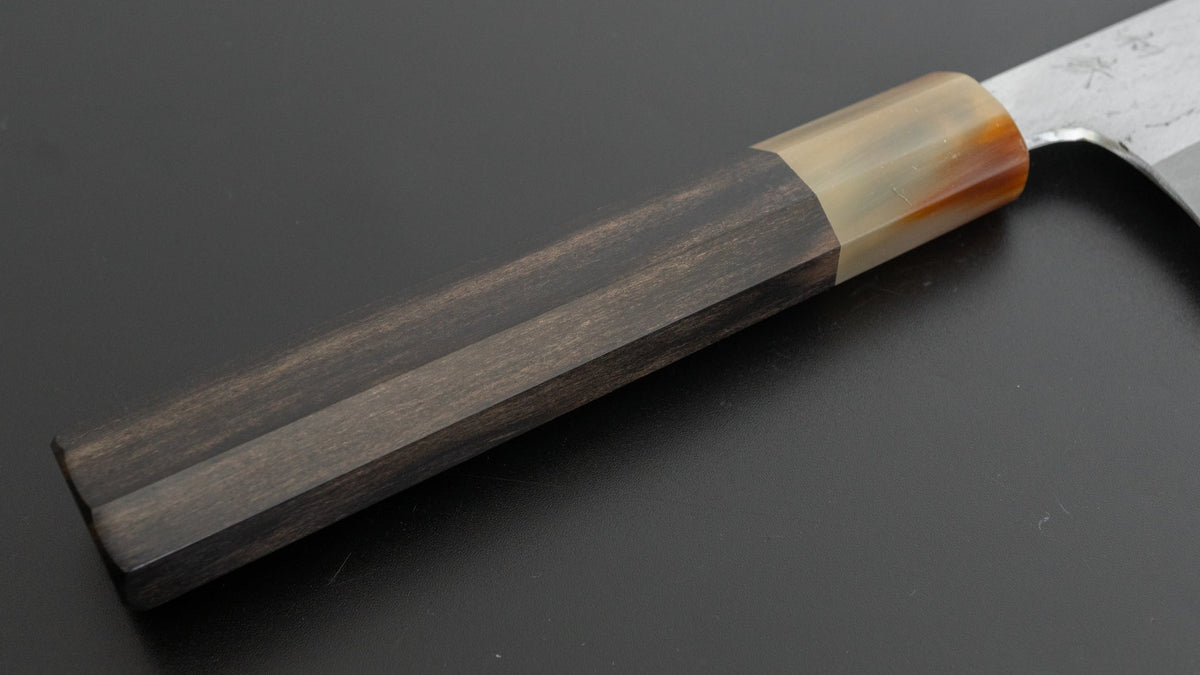 Hitohira Tanaka Kyuzo Blue #1 Watetsu Migaki Kiritsuke Gyuto 210mm Taihei Ebony Handle (#004/ Saya) - HITOHIRA