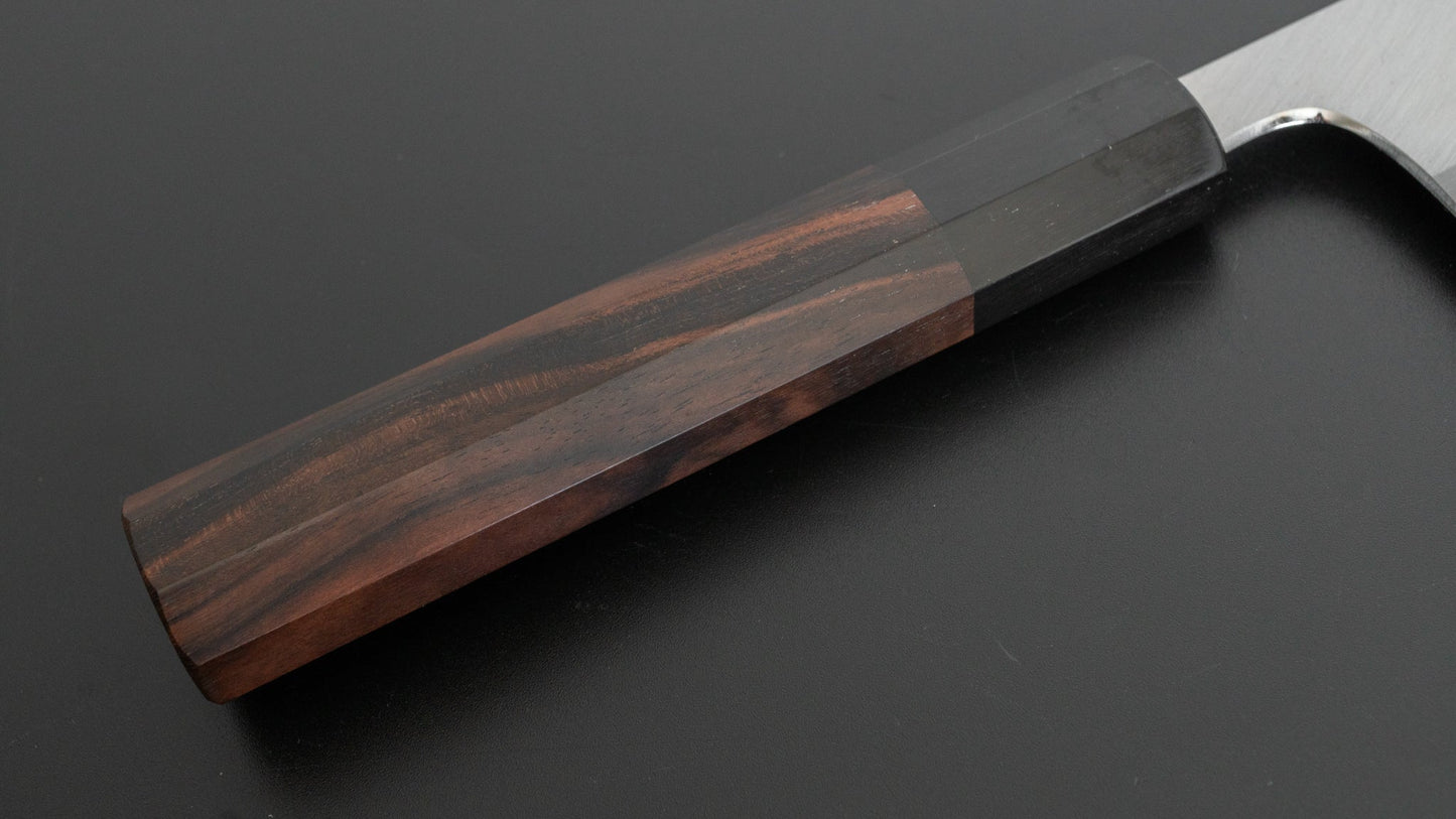Hitohira Togashi White #1 Stainless Clad Migaki Nakiri 180mm Taihei Makassar Ebony Handle - HITOHIRA