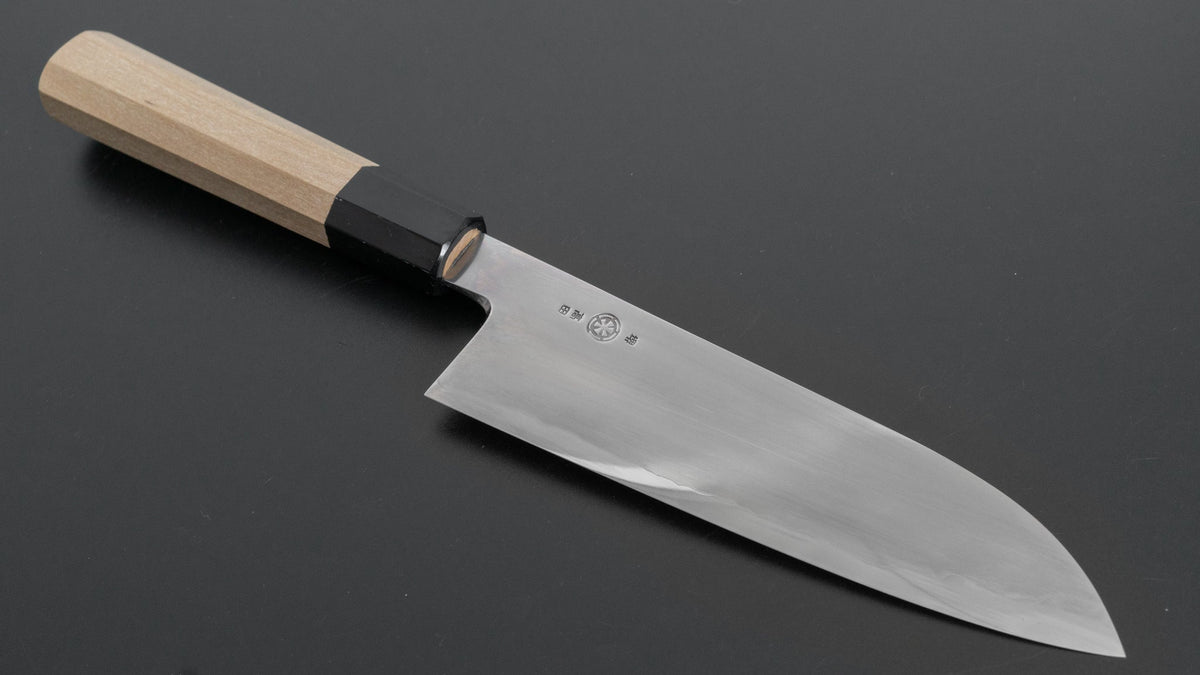 Takada no Hamono Blue #2 Suiboku Santoku 180mm Ho Wood Handle - HITOHIRA