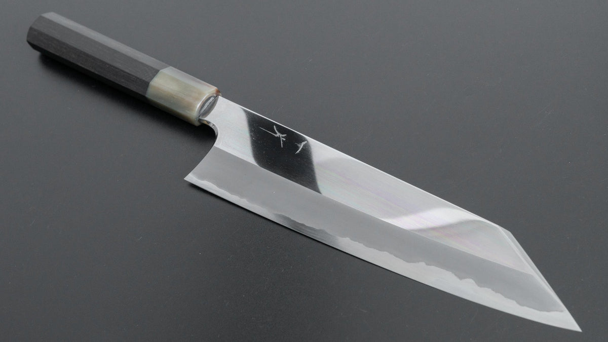 Hitohira Togashi White #1 Stainless Clad Kiritsuke Gyuto 210mm Taihei Ebony Handle (Mirror Polished) - HITOHIRA