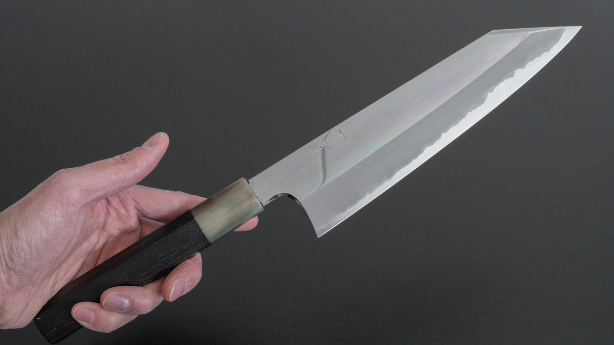 Hitohira Togashi White #1 Stainless Clad Kiritsuke Gyuto 210mm Taihei Ebony Handle (Mirror Polished) - HITOHIRA