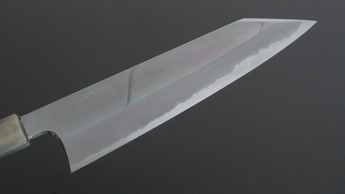 Hitohira Togashi White #1 Stainless Clad Kiritsuke Gyuto 210mm Taihei Ebony Handle (Mirror Polished) - HITOHIRA