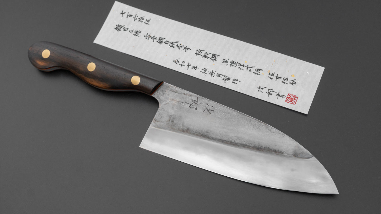 Jiro Tsuchime Yo Santoku 165mm Ebony Handle (#765)