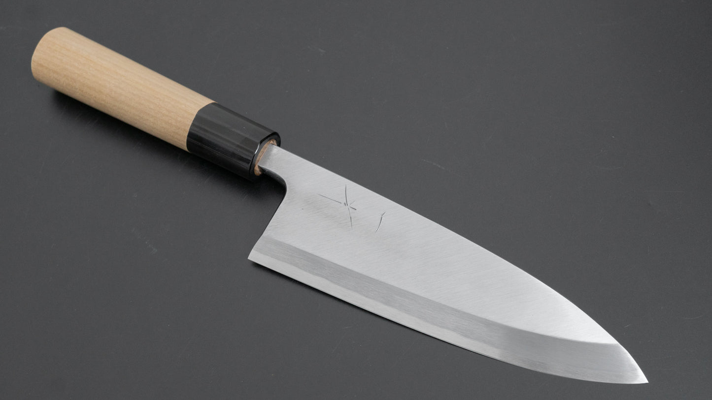 Hitohira Tanaka Manzo Blue #1 Deba 165mm Ho Wood Handle (D-Shape/ Saya) - HITOHIRA