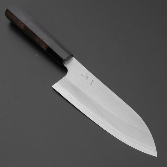 Hitohira Silver #3 Nashiji Santoku 165mm Ebony Handle