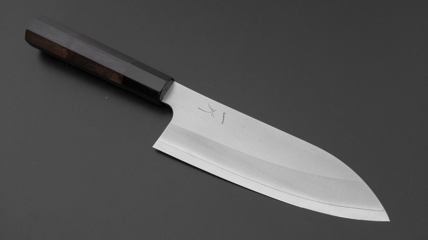 Hitohira Silver #3 Nashiji Santoku 165mm Ebony Handle