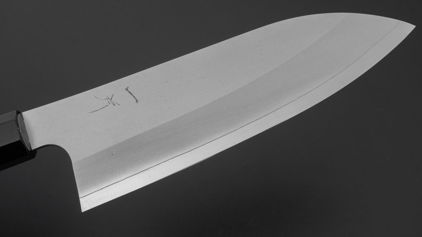 Hitohira Silver #3 Nashiji Santoku 165mm Ebony Handle