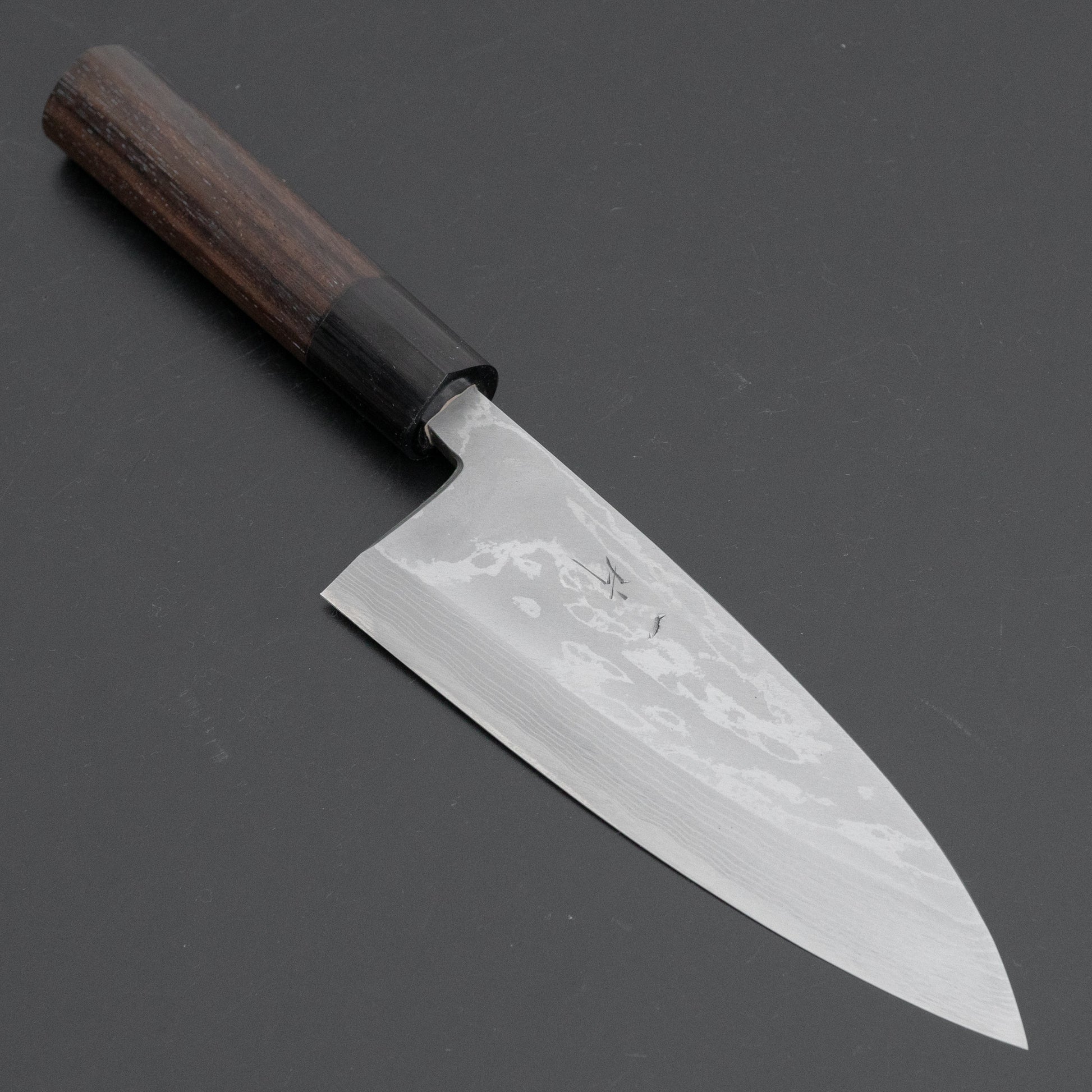 Hitohira Echizen Blue #2 Damascus Deba 150mm Rosewood Handle - HITOHIRA