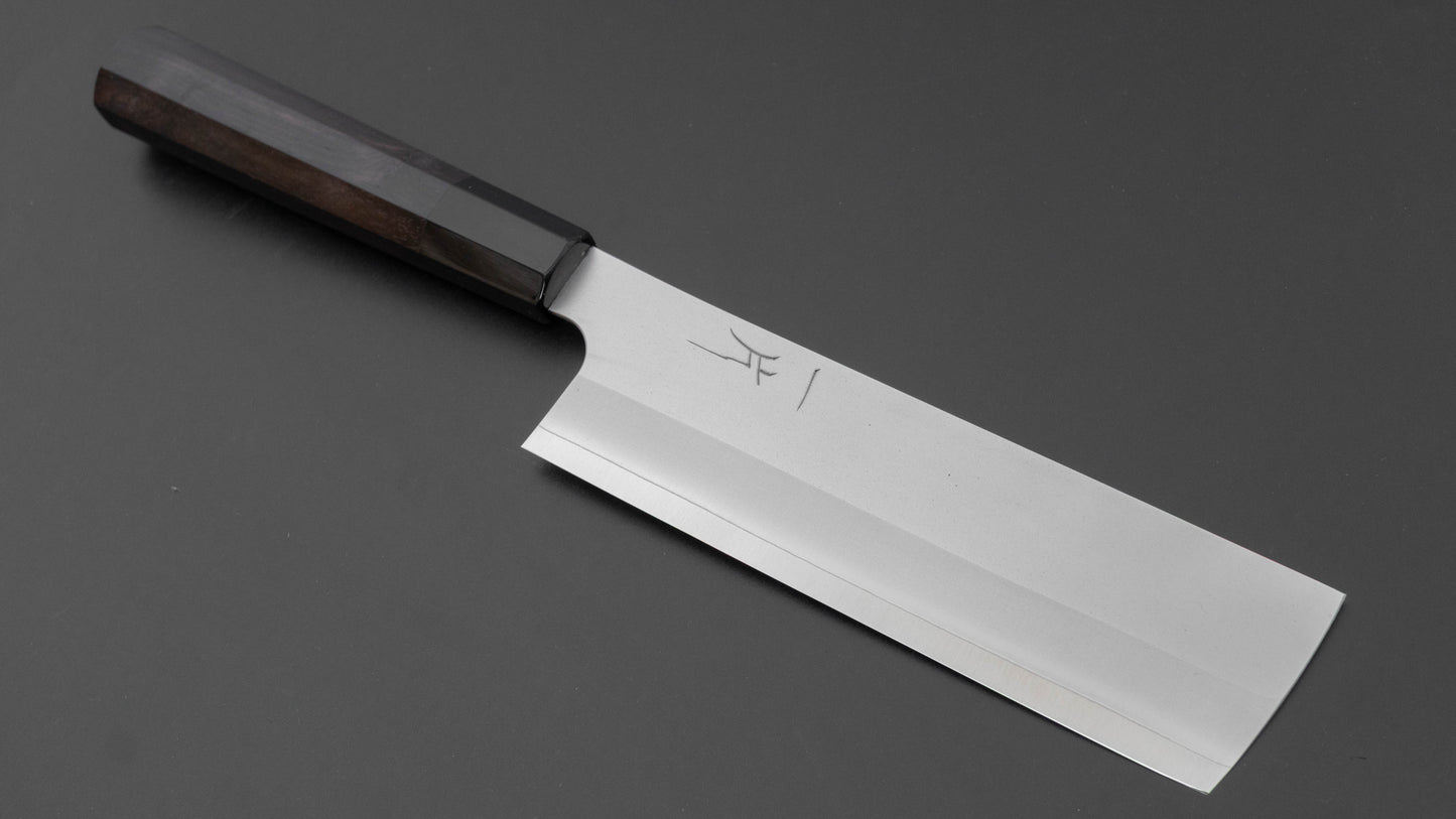 Hitohira Silver #3 Nashiji Nakiri 165mm Ebony Handle