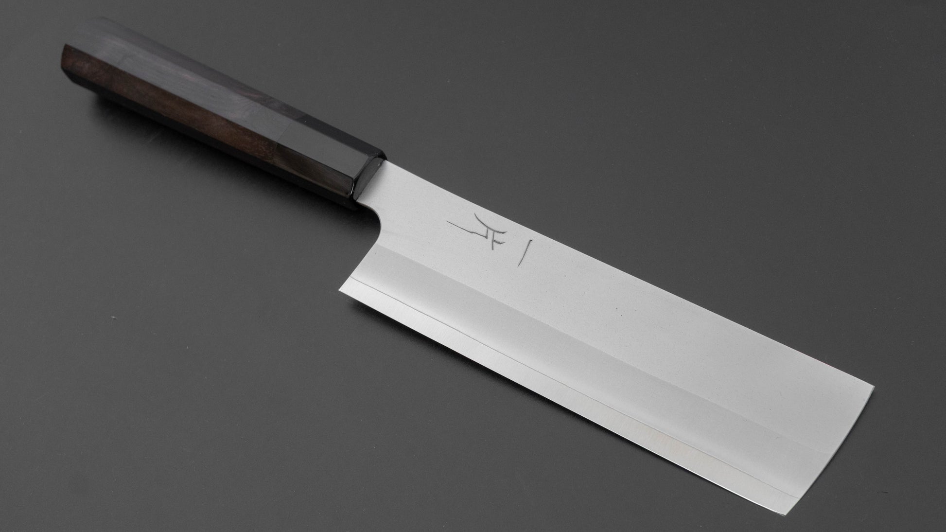 Hitohira Silver #3 Nashiji Nakiri 165mm Ebony Handle