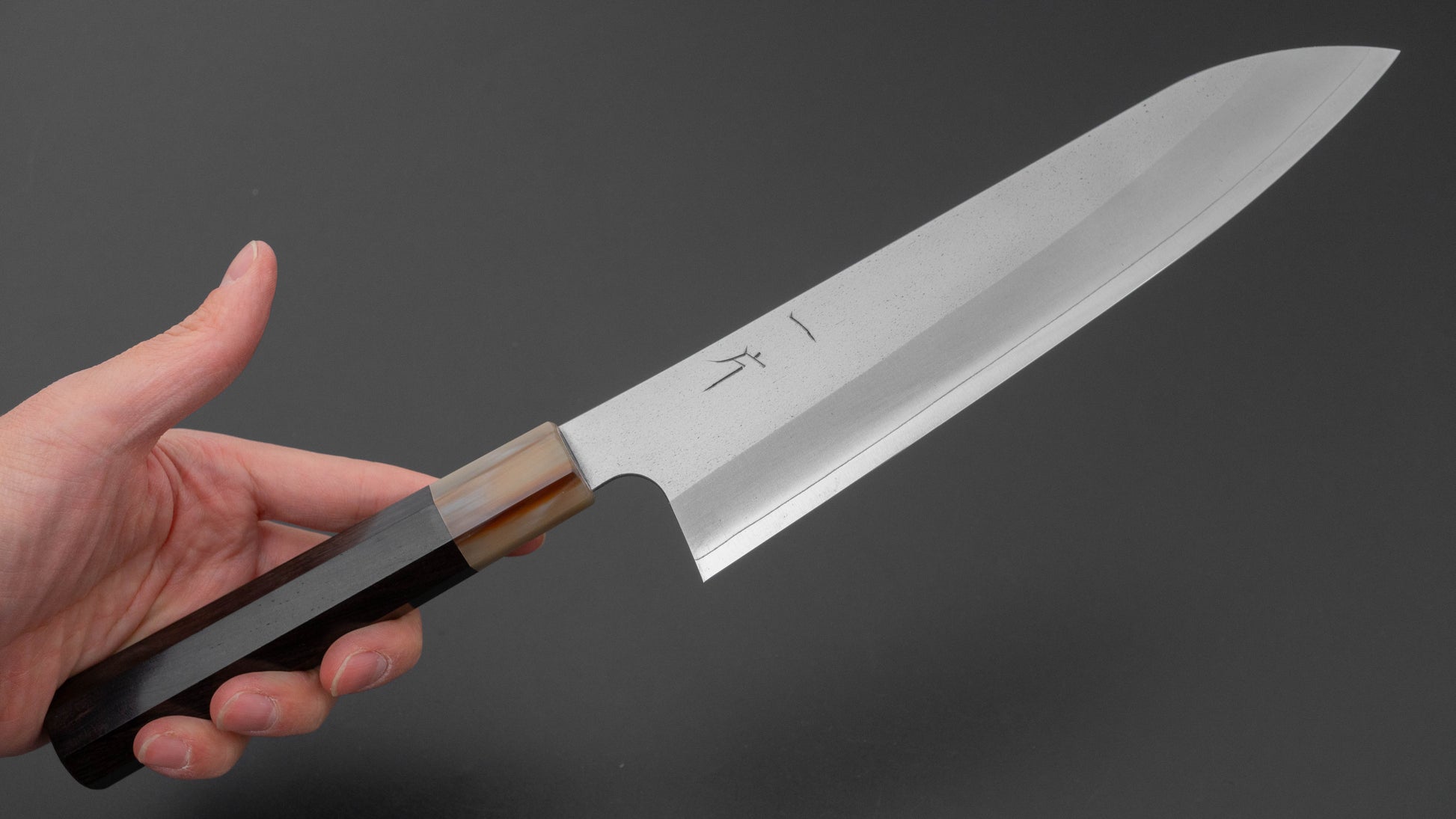 Hitohira Silver #3 Nashiji Gyuto 210mm Ebony Handle