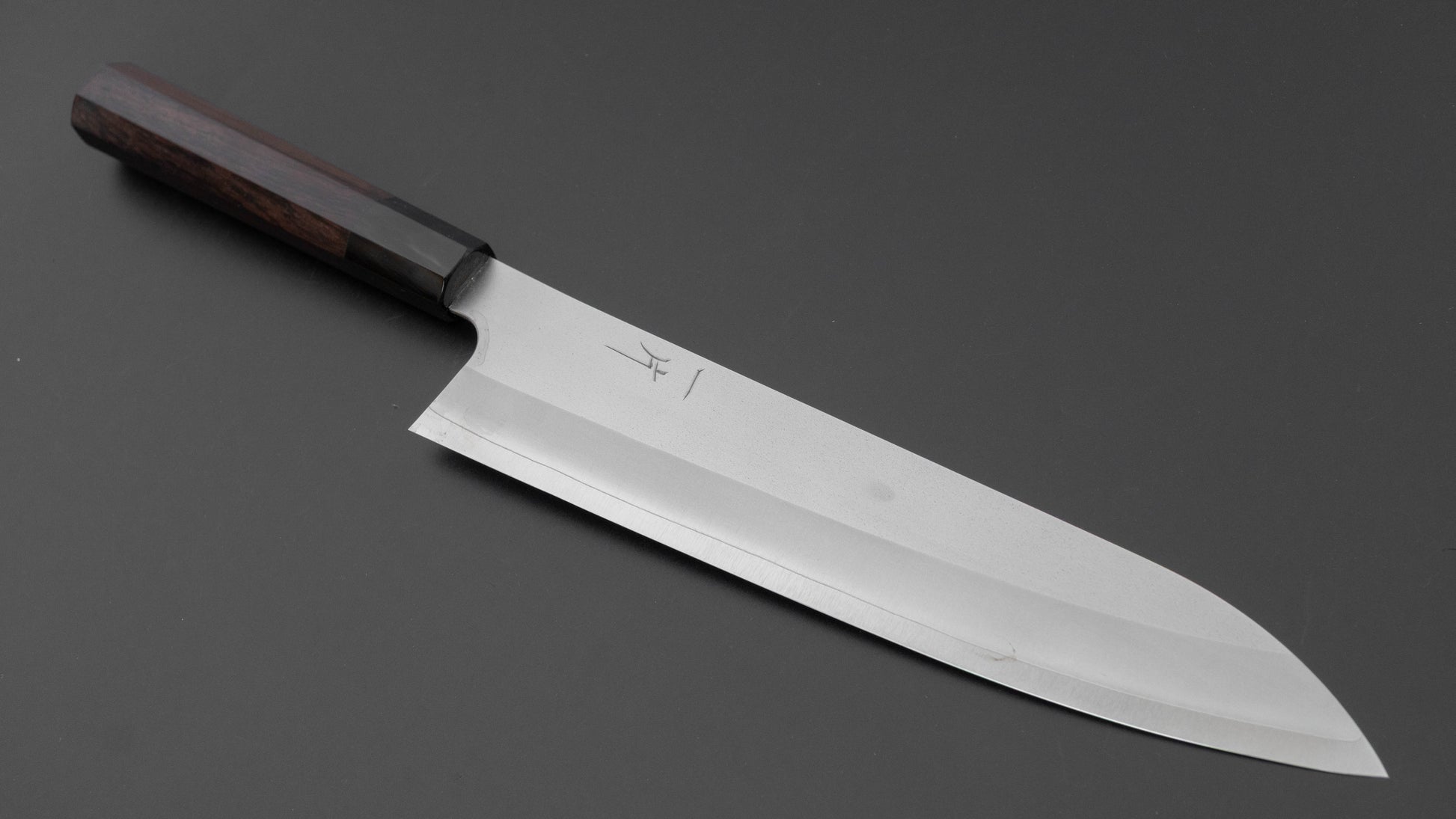 Hitohira Silver #3 Nashiji Gyuto 240mm Ebony Handle