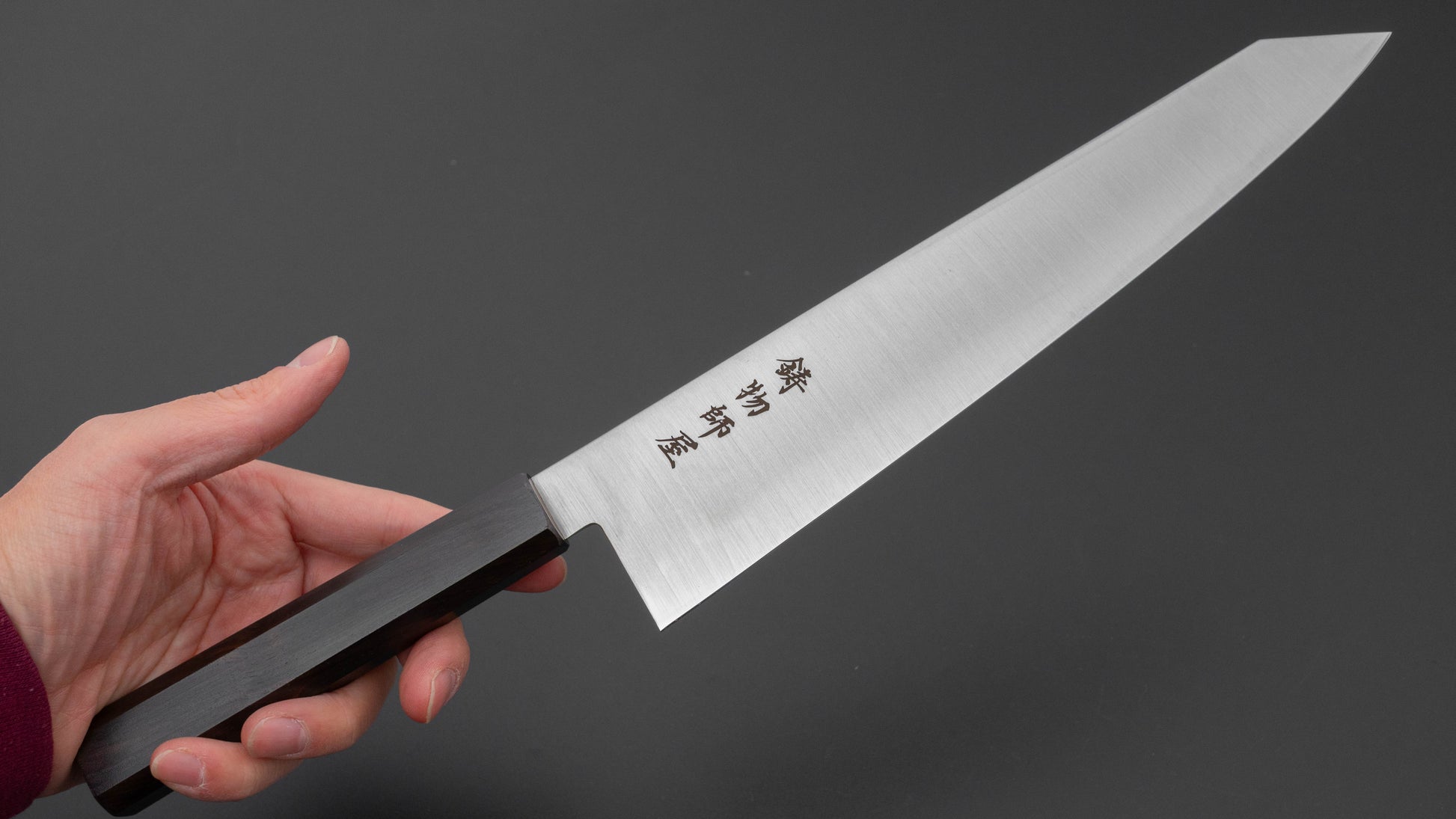 Hitohira Imojiya TH Stainless Kiritsuke Gyuto 240mm Ebony Handle (Wa)