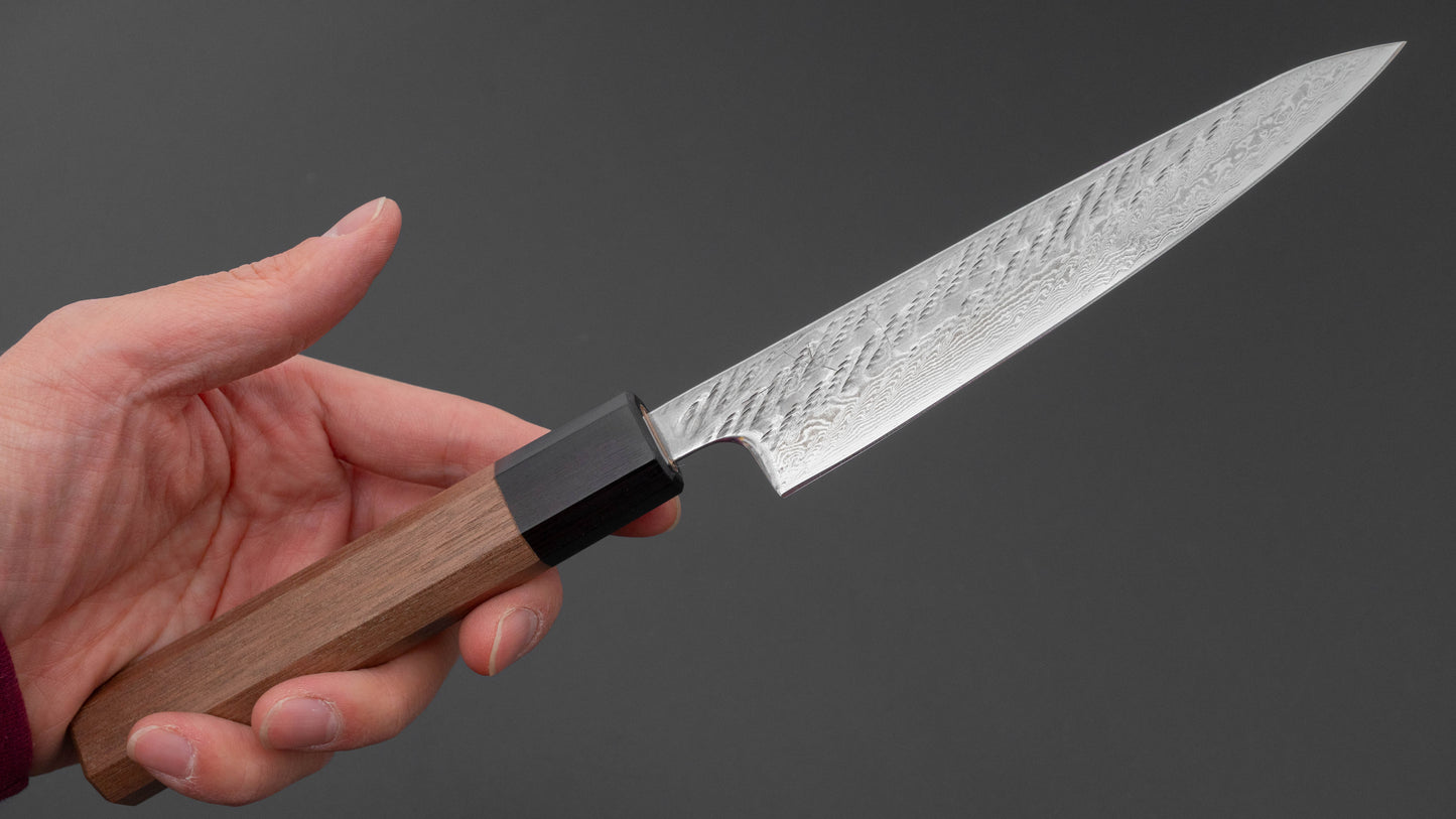 Hitohira Futana Stainless Rope Damascus Petty 135mm Walnut Handle