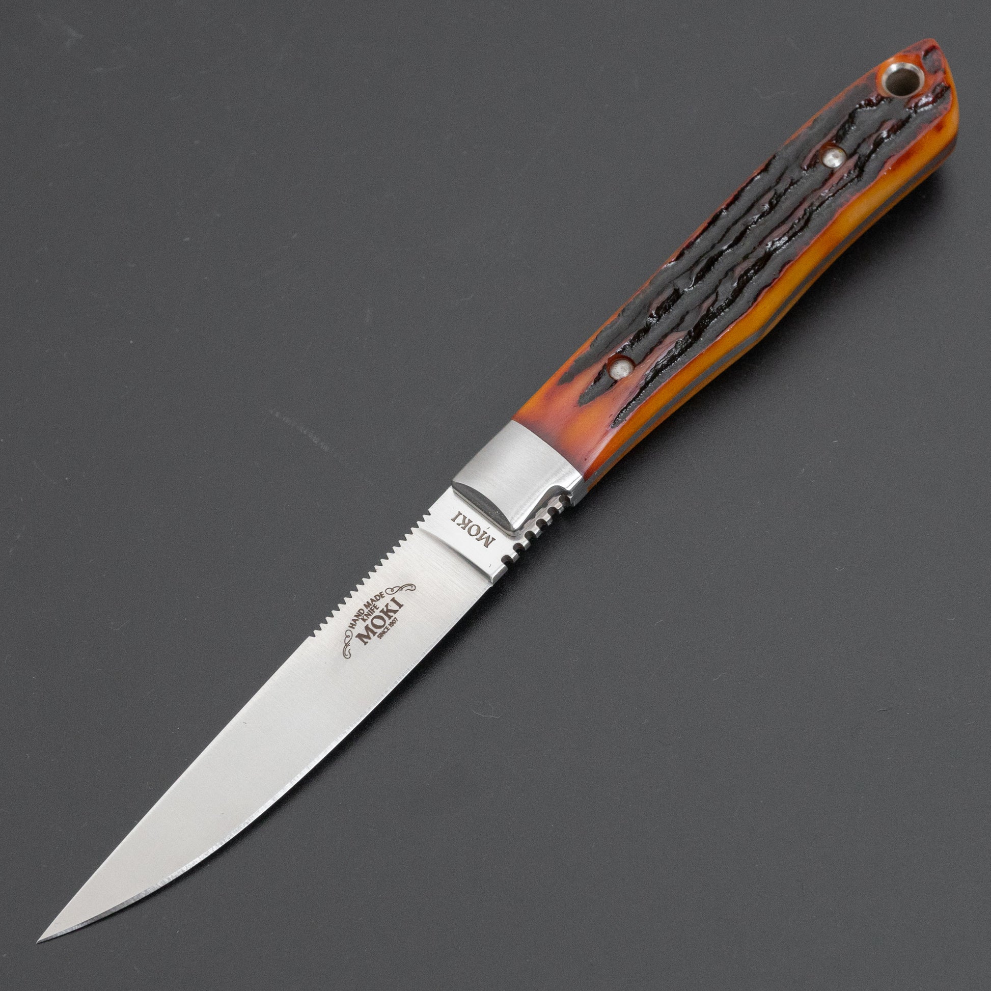 MOKI Trout & Bird Fixed Blade Jigged Bone Handle - HITOHIRA