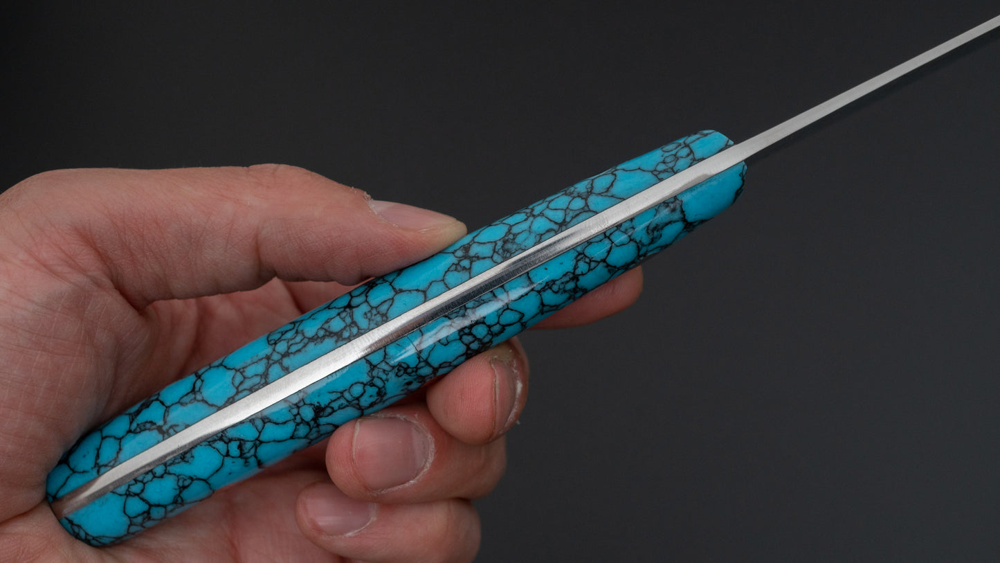 Hitohira Saji SG2 Steak knife and Fork Set Imitation Turquoise Handle - HITOHIRA