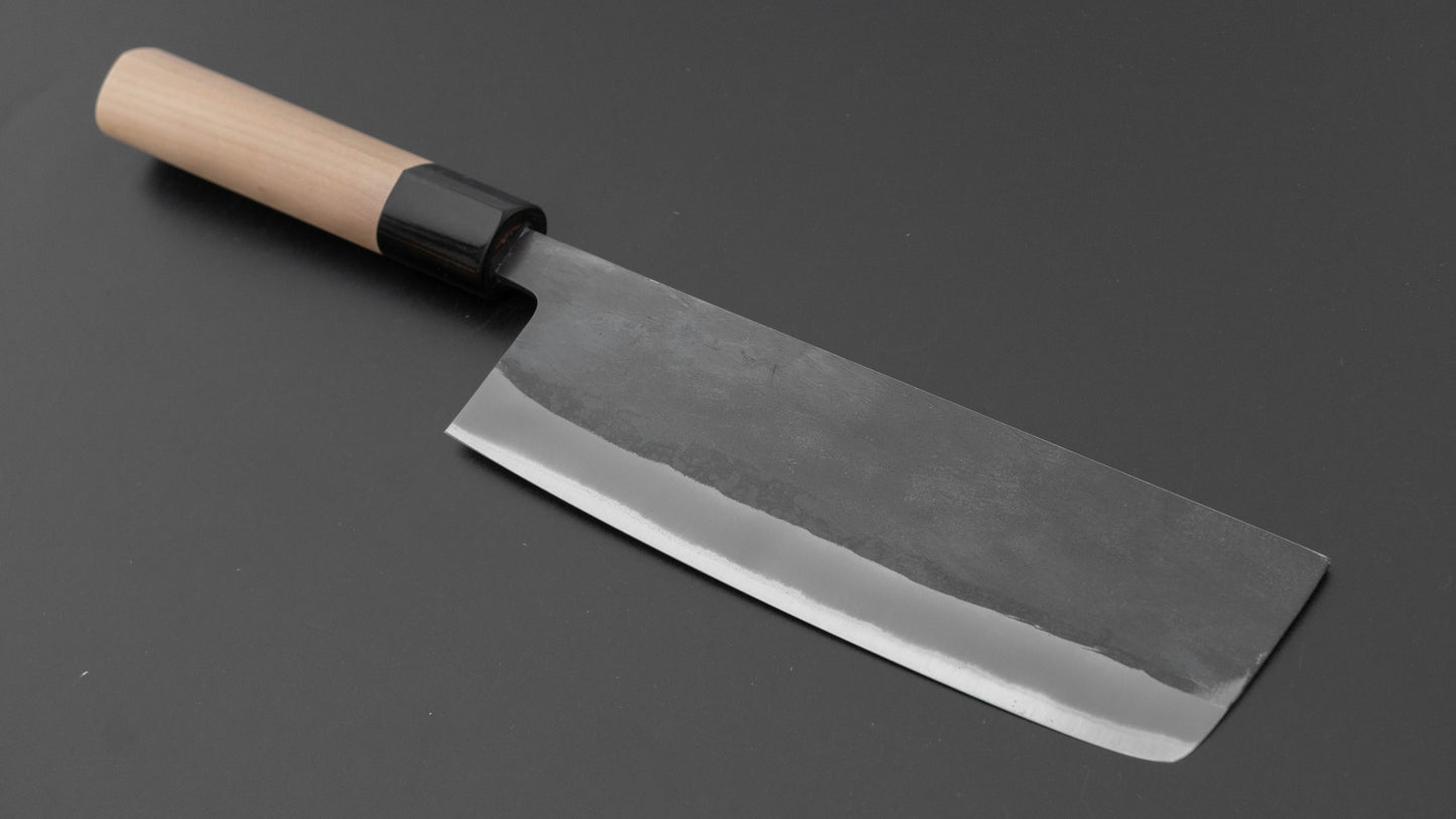 Hitohira TD Blue #2 Stainless Clad Kurouchi Nakiri 165mm Ho Wood Handle (D-Shape)