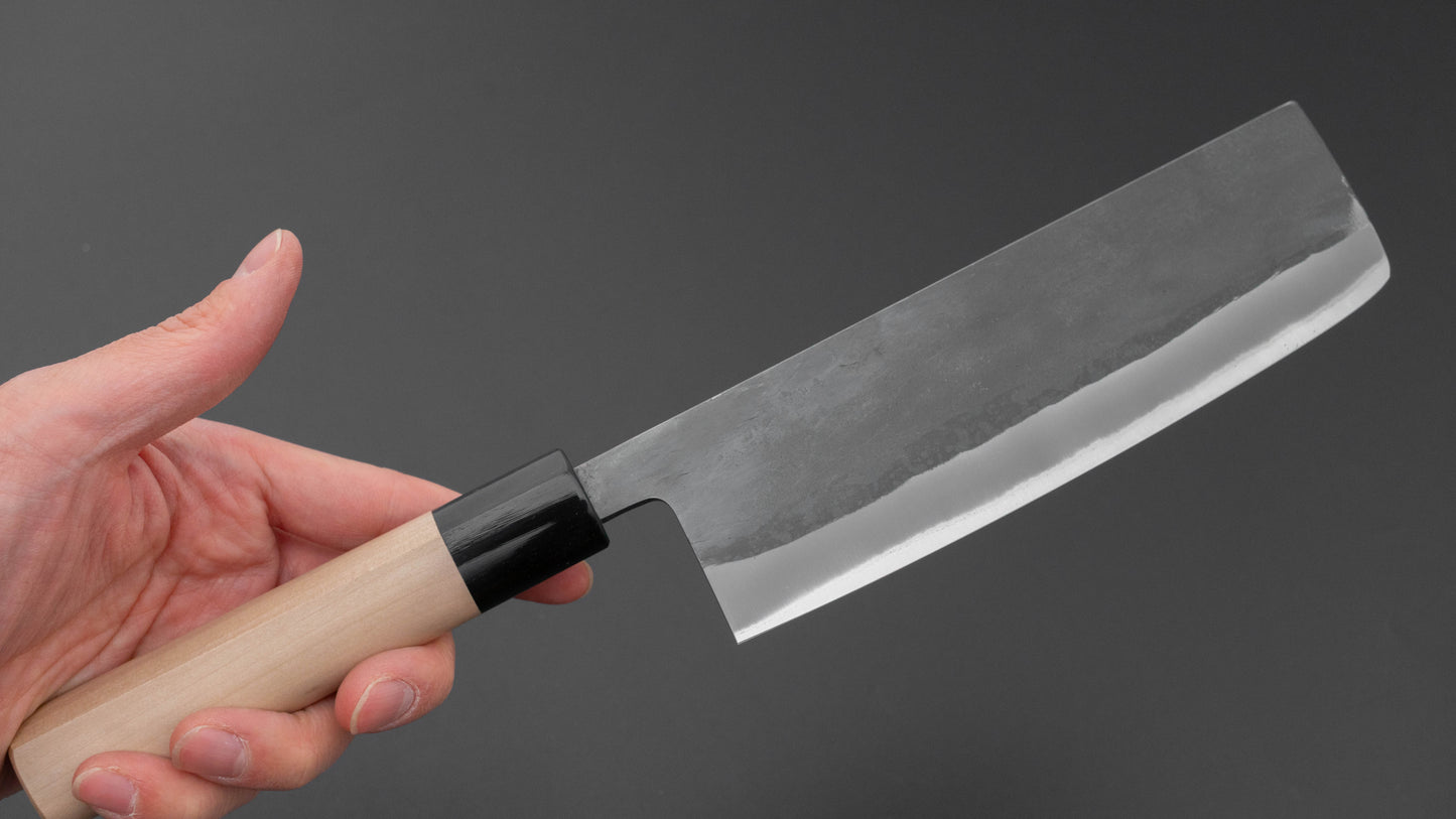 Hitohira TD Blue #2 Stainless Clad Kurouchi Nakiri 165mm Ho Wood Handle (D-Shape)