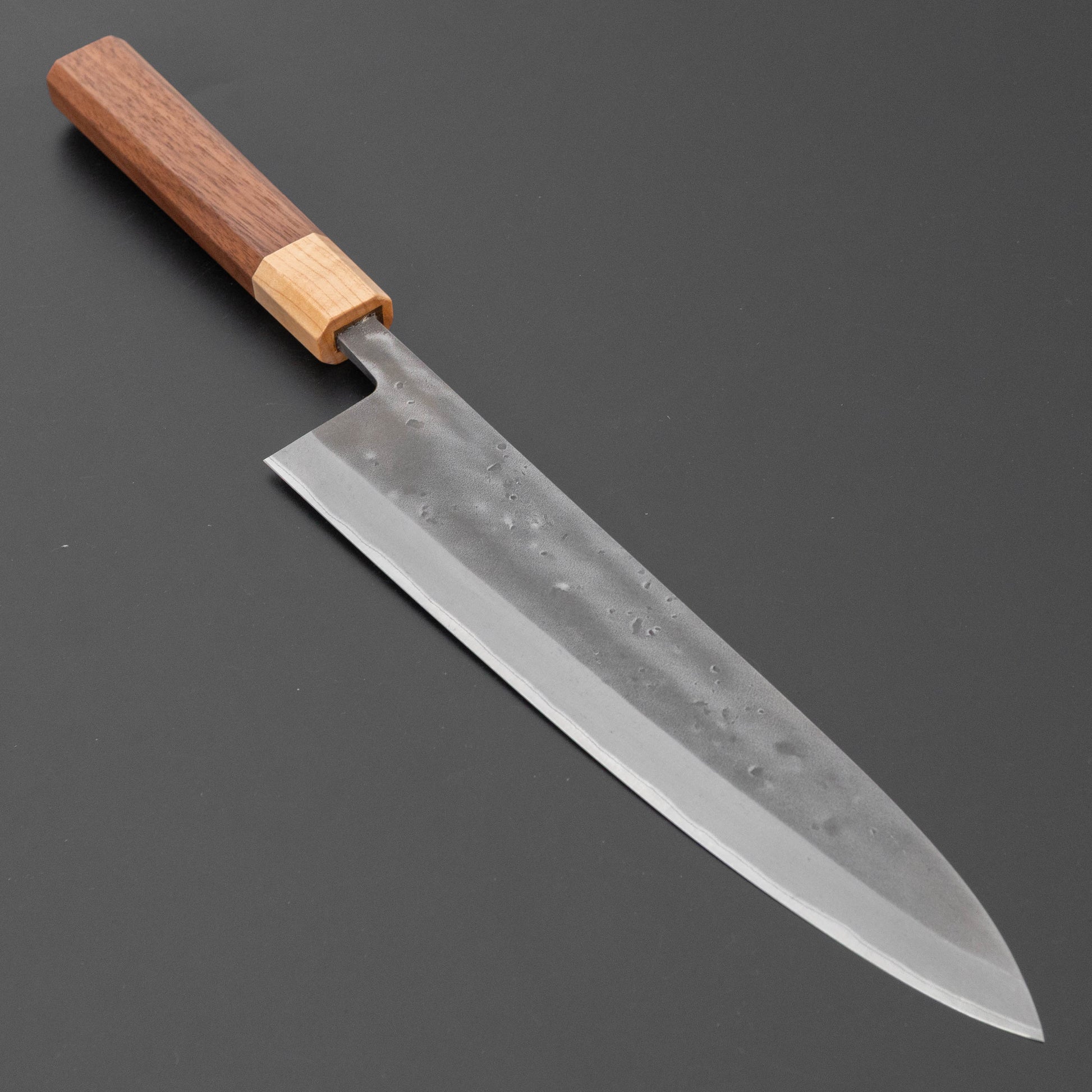 Hitohira TD Blue #2 Stainless Clad Nashiji Gyuto 240mm Walnut Handle