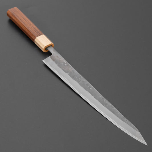 Hitohira TD Blue #2 Stainless Clad Nashiji Sujihiki 240mm Walnut Handle