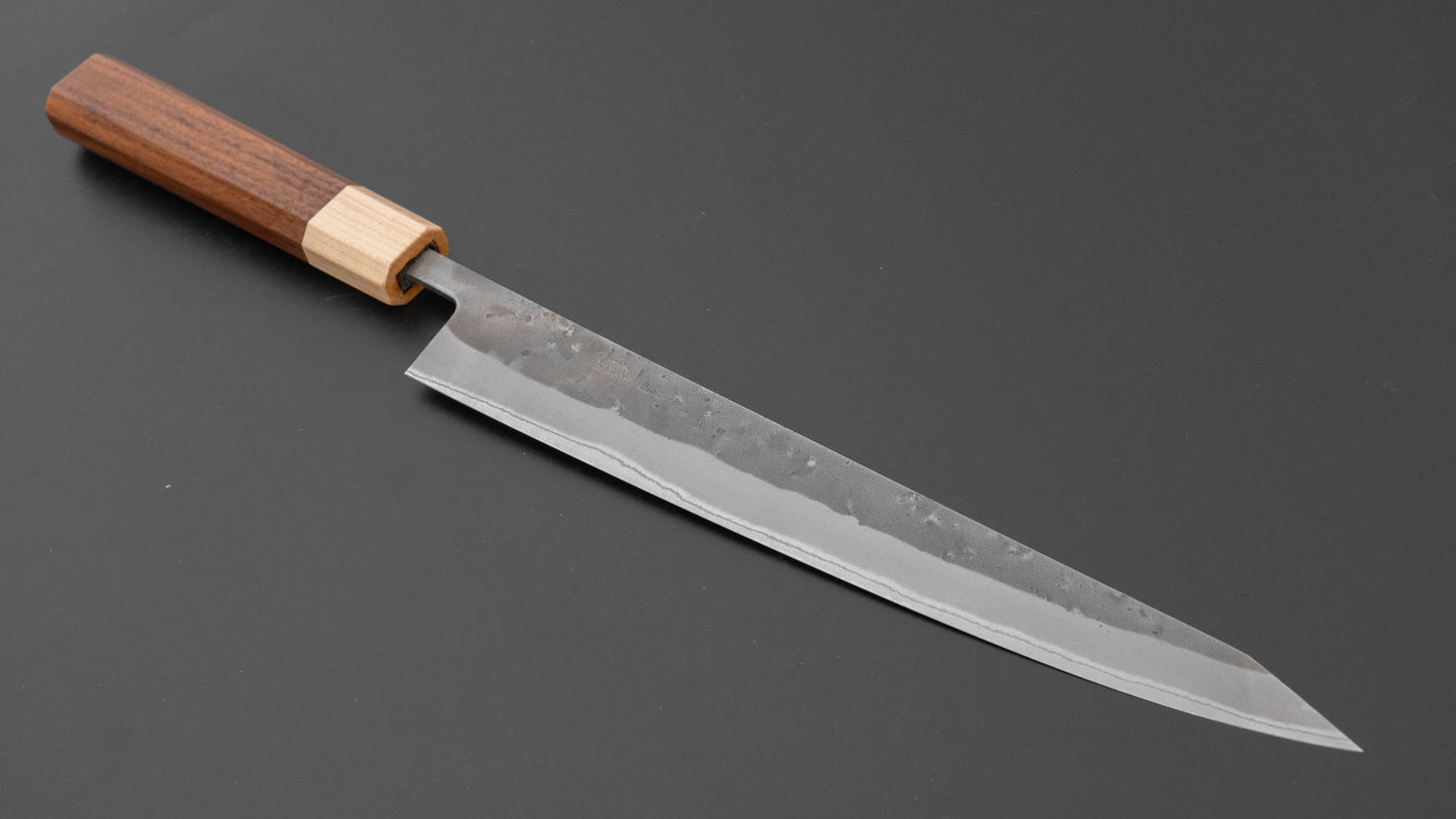 Hitohira TD Blue #2 Stainless Clad Nashiji Sujihiki 240mm Walnut Handle