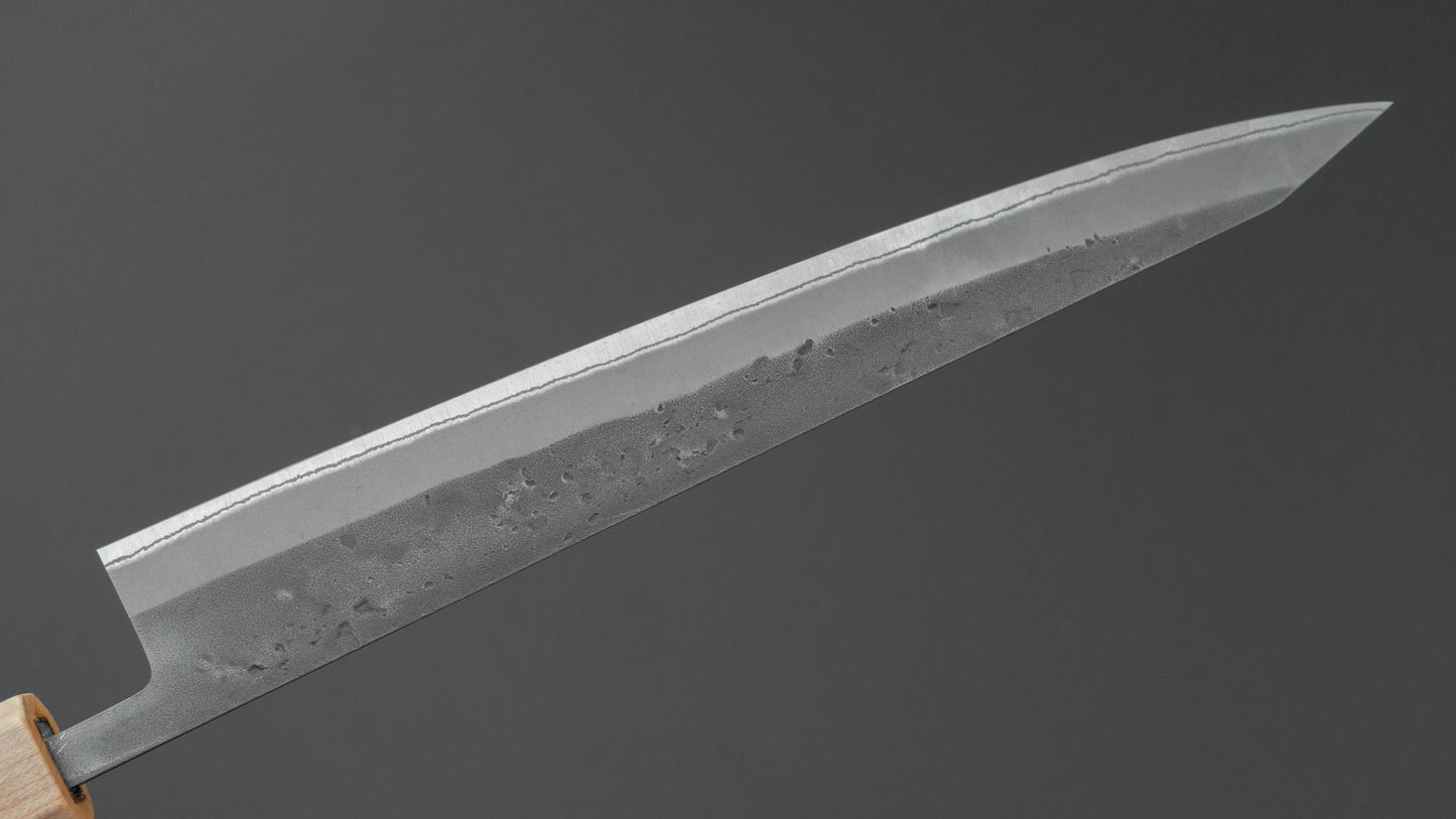 Hitohira TD Blue #2 Stainless Clad Nashiji Sujihiki 240mm Walnut Handle