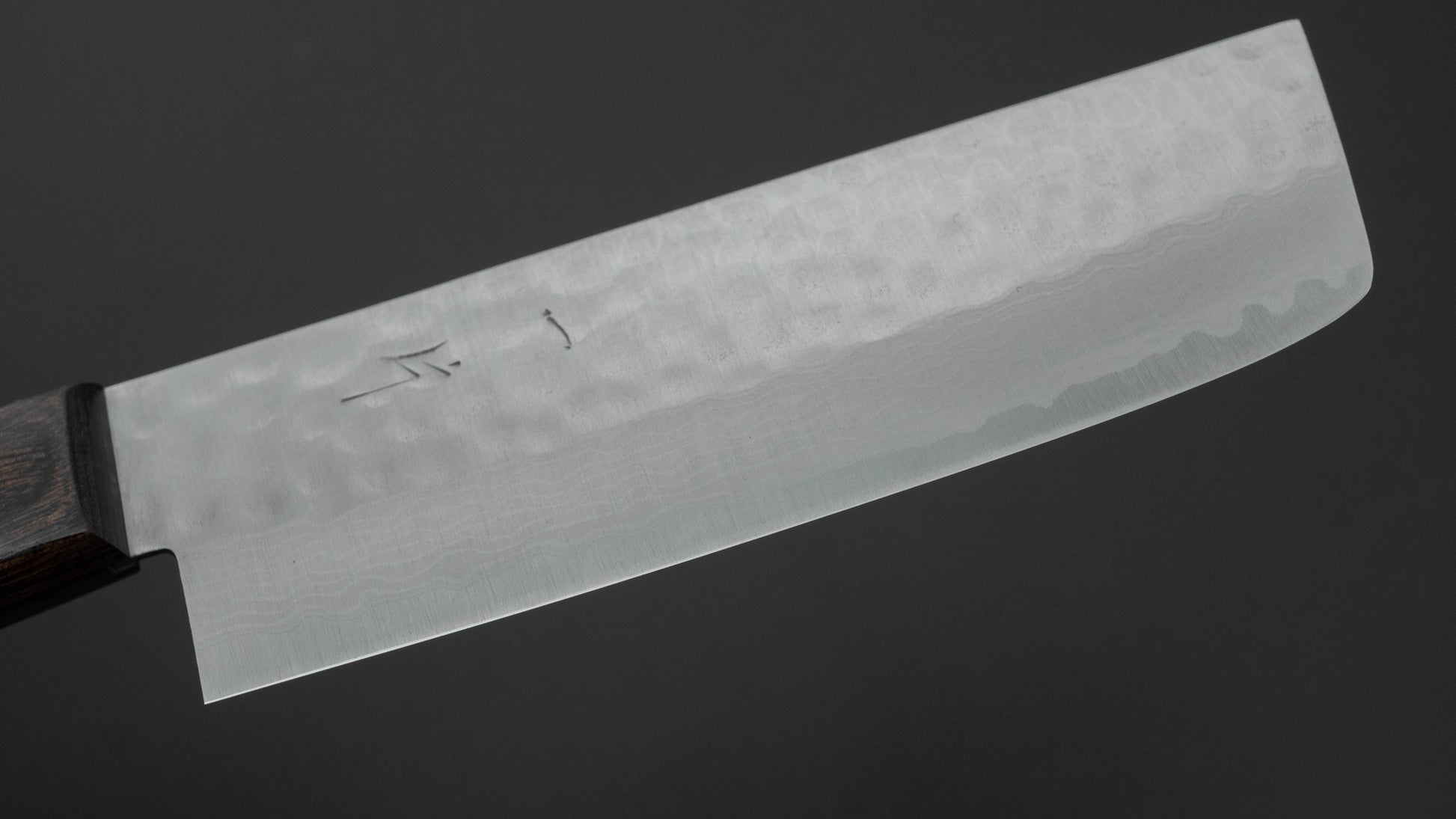 Hitohira NM V10 Tsuchime Damascus Nakiri 130mm Brown Pakka Handle (No Bolster)