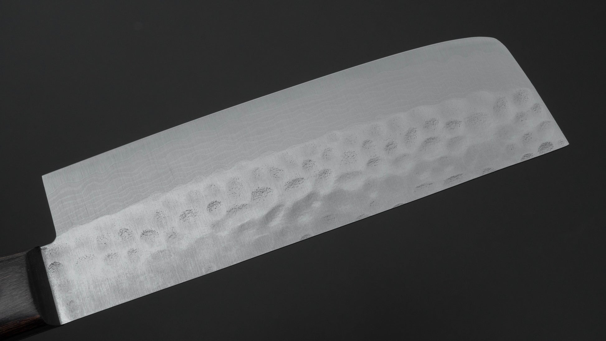 Hitohira NM V10 Tsuchime Damascus Nakiri 130mm Brown Pakka Handle (No Bolster)