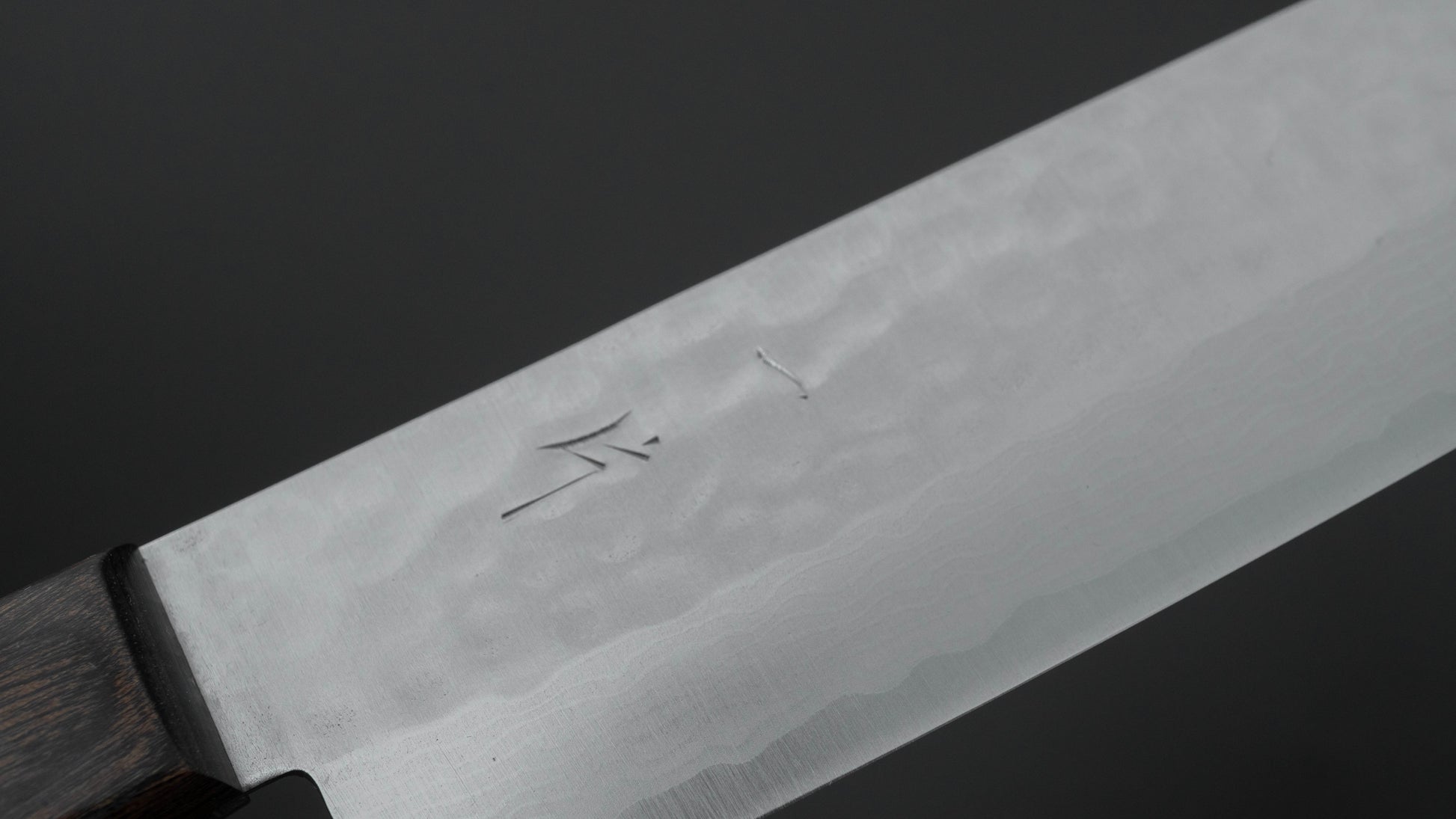 Hitohira NM V10 Tsuchime Damascus Nakiri 130mm Brown Pakka Handle (No Bolster)