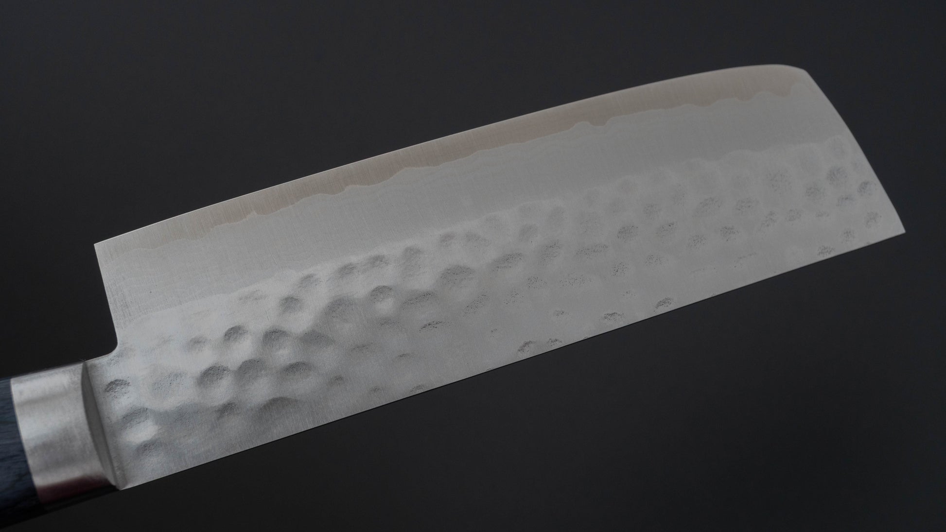 Hitohira NM V10 Tsuchime Damascus Nakiri 130mm Blue Pakka Handle