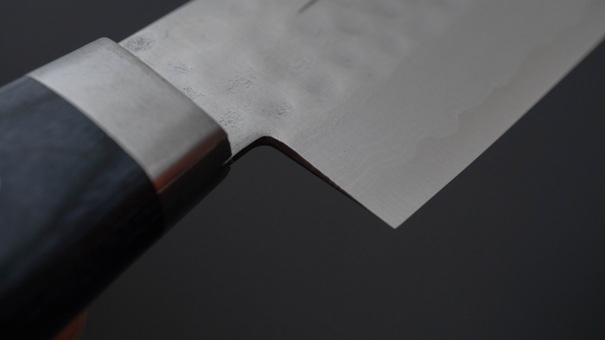 Hitohira NM V10 Tsuchime Damascus Nakiri 130mm Blue Pakka Handle