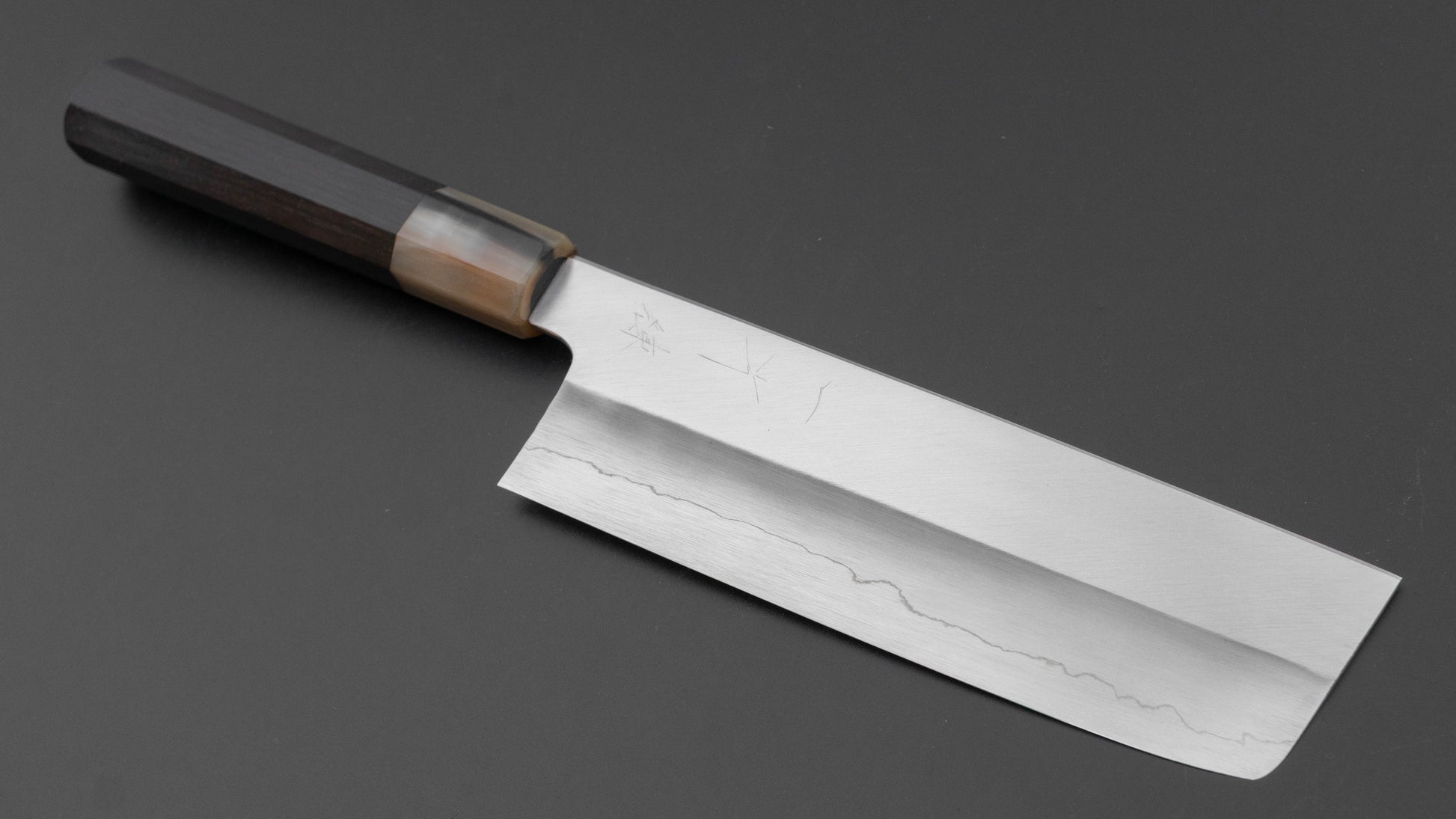 Hitohira Kikuchiyo Ren Silver #3 Nakiri 180mm Ebony Handle
