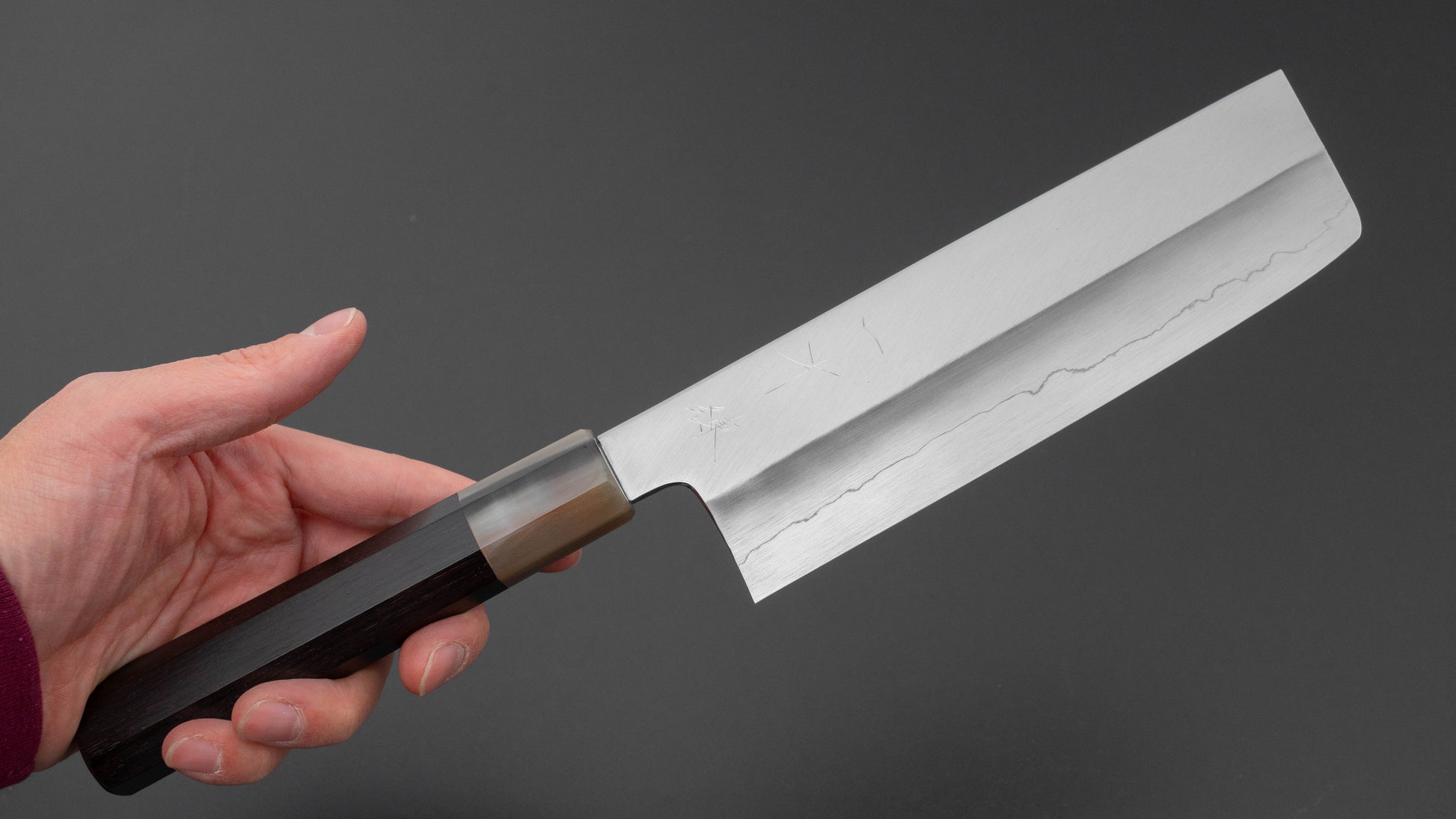 Hitohira Kikuchiyo Ren Silver #3 Nakiri 180mm Ebony Handle