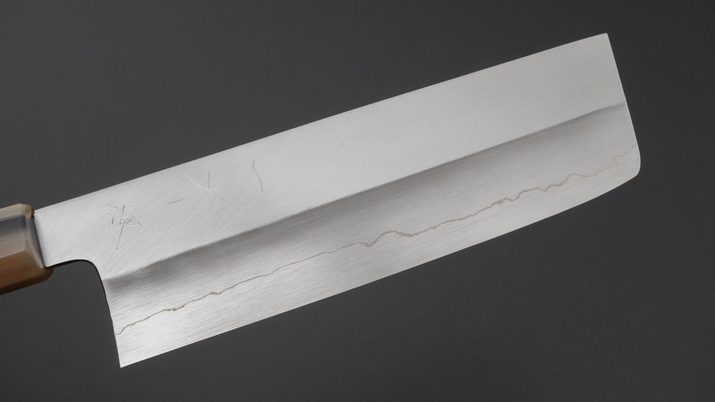 Hitohira Kikuchiyo Ren Silver #3 Nakiri 180mm Ebony Handle