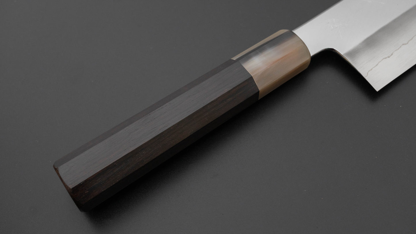 Hitohira Kikuchiyo Ren Silver #3 Nakiri 180mm Ebony Handle