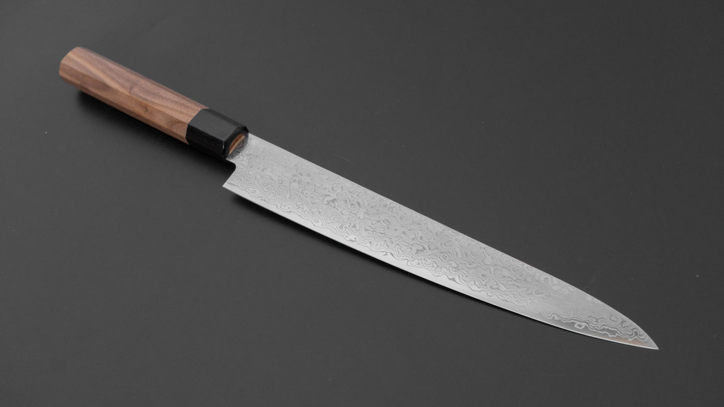 Hitohira HG Damascus Sujihiki 240mm Walnut Handle