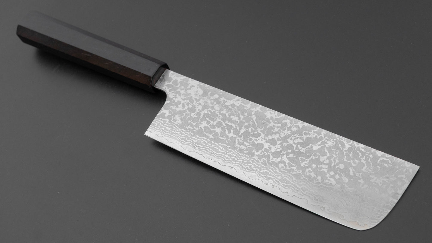 Makoto Kurosaki VG7 Damascus Nakiri 170mm Ebony Handle